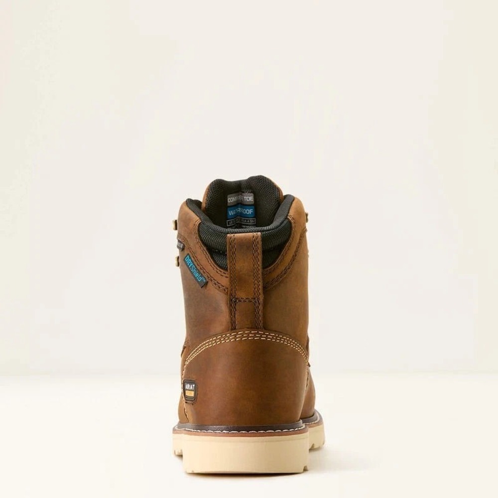 Mens Size 9W - Ariat Rebar Lift 6" Waterproof Composite Toe Brown Work Boot NEW - Picture 5 of 6